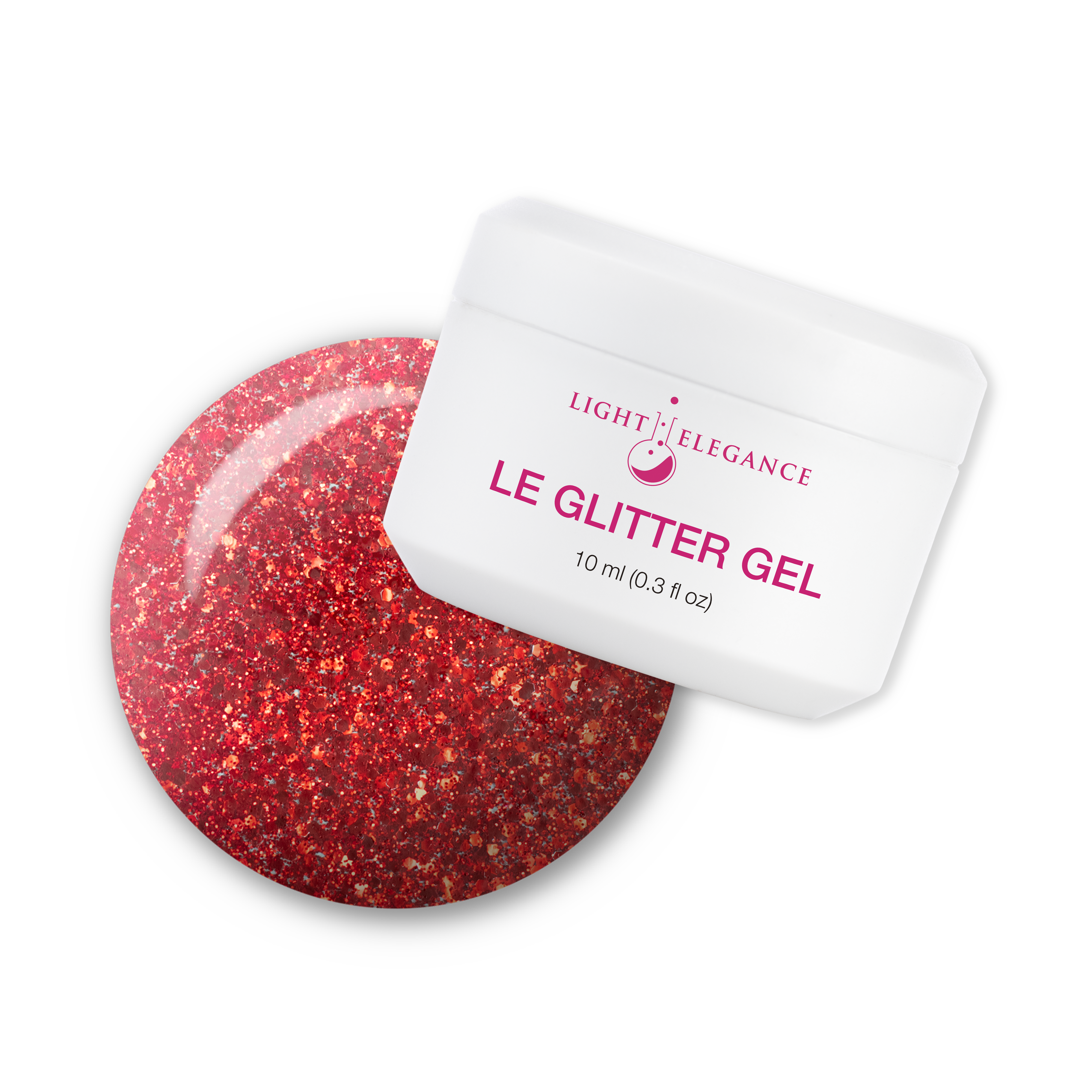 P+ Little Red Sled, Glitter Gel Polish, 10 ml