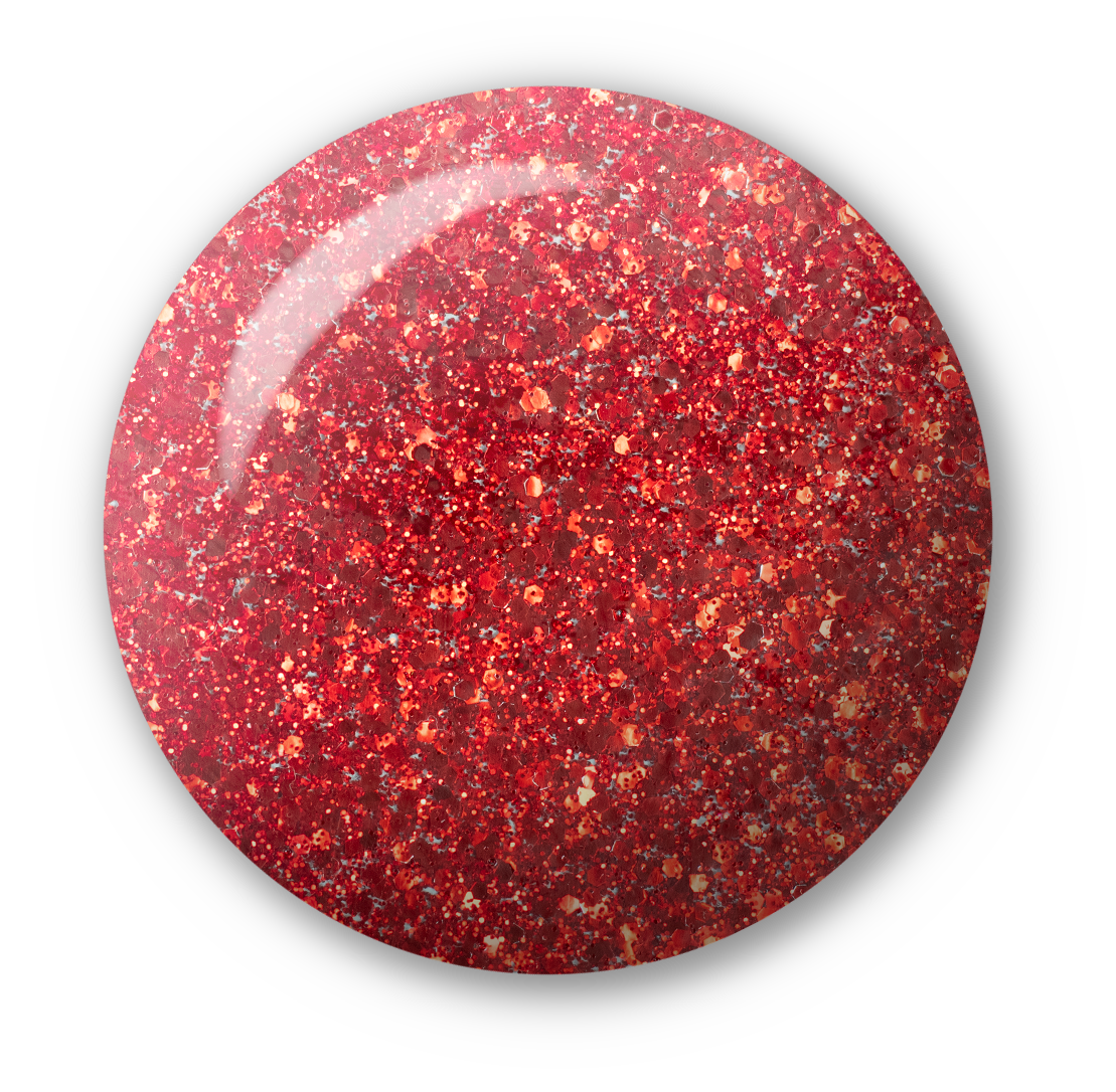 P+ Little Red Sled, Glitter Gel Polish, 10 ml